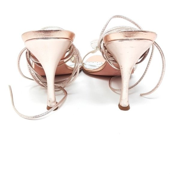 BcbgMaxAzria Rose Gold Ruffle Sandals 37.5 - Picture 6 of 8